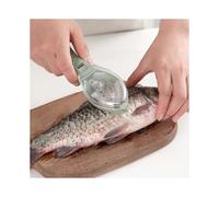 (Green) 1pc Fish Scaler Skin Brush Scraping Fishing Brush Quick Removal Fish Knife Cleaning Peeler Scaler Scraper