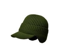 (green add fleece) Elastic Warm Ear Protection Knitted Hat for Autumn Winter