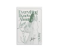 Green Aesthetic Canvas Wall Art - Music Quote Print for Bedroom Decor, Trendy Dorm Room Gift, Everything I Know About Love Inspired (Unframed,12x18inch(30x45cm))