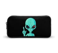 Green Alien - Estuche para lápices, bolsa para cosméticos, organizador para viajes y oficina