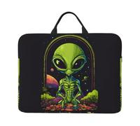 Green Alien Print - Funda para portátil de 14 pulgadas, para la escuela, oficina, viajes, uso diario