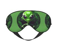 Green Alien Print - Máscara de dormir unisex de doble cara, ideal para un sueño profundo y cuidado de la piel