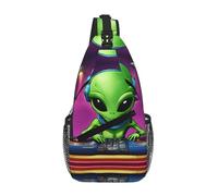 Green Alien - Riñonera cruzada para el hombro, correa para el hombro, cintura para hombres y mujeres