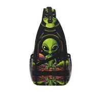 Green Alien - Riñonera cruzada para el hombro, correa para el hombro, cintura para hombres y mujeres