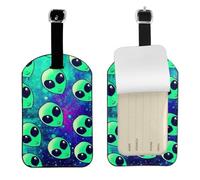 Green Aliens - Accesorio de viaje con etiqueta esencial para equipaje, 4.3 x 2.76 pulgadas, protección de privacidad