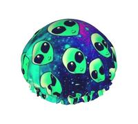 Green Aliens Fashion Joker - Gorro de baño doble, reutilizable, disfruta de una experiencia de baño más avanzada