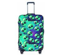Green Aliens - Funda protectora elástica para equipaje de viaje, a prueba de arañazos, varios tamaños, Blanco, XL