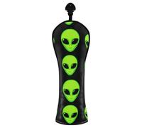 Green Aliens - Fundas para cabeza de palo de golf de madera híbrida de piel sintética con etiquetas intercambiables para mujeres y hombres