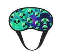 Green Aliens Print All-Around Comfort Sleep Set Blackout Sleep Mask for Women Men Travel Yoga