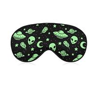 Green Aliens UFO Funny Sleep Eye Mask Soft Blindfold Eye Cover con correa ajustable Night Eyeshade para hombres y mujeres