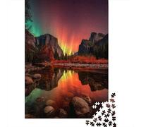 Green and Red Aurora Boreal Reflections Rompecabezas Rompecabezas Juego De Habilidad para Toda La Familia 70x50cm/1000pcs