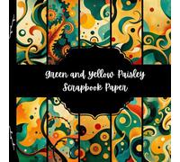Green and Yellow Paisley Scrapbook Paper, Damask Junk Journal Paper, Abstract Decorative Paper, DIY Projects, Origami, Collage Sheets, Decoupage Paper, 10 Designs, Double Sided