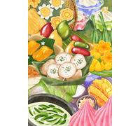 Green and yellow Thai desert notebook: Size 6 " x 9 inch , 120 inch , Thai style dessert