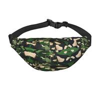 Green Army - Riñonera ajustable de camuflaje digital, a la moda, resistente al agua, para senderismo, viajes, casual, correr, senderismo, ciclismo, color negro, talla única, Black, Talla única