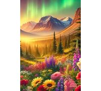 Green Aurora: Size 6" x 9" (365 lined pages) Hard Cover Notebook