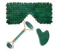 Green Aventurine Eye Mask Set Natural Jade Crystal Eye Relax Sleeping Mask Facial Roller Gua Sha Massage,type 01