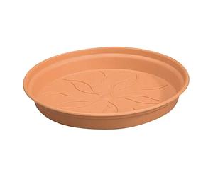 Green Basics Plato redondo para maceta (Dimensiones externas (Ø x Al): 34 x 5 cm, Plástico, Tono rojo)