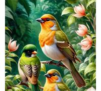 Green Birds Plants 60 Piece Jigsaw Puzzles for Adults 35x35cm, Adult Jigsaw Puzzles 60 Pieces, Challenging&Brainteasing Puzzle Family Games, Beautiful Decoration Puzzle