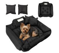 Green Blue Cesta Impermeable para Perro 75x65 cm Negro - Cama Resistente al Desgaste con Recubrimiento de PVC Lavable Cómodo Lugar de Descanso Incluye 2 Cojines Material Cordura GB241 BL
