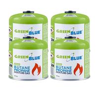 Green Blue GB499 Cartucho de Gas de 500 g, EN417, Rosca de 7/16", propano-butano, Sistema Gas Stop, para hornillos de Camping | Rango de Temperatura: de -10 °C a +40 °C (2, Verde)