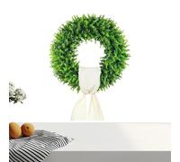 Green Boxwood Wreath, Outdoor Weatherproof Door Decor, Artificial Front Door Hanging Accent for Porch Garden Yard Wall Indoor Farmhouse Wedding Party Spring Fall Seasonal Decor