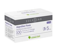 Green Brand Soludiab Aguja Ultrafina para Inyector de Insulina Pluma 5mm 31G 100 unidades