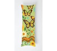 Green Butterfly Body Pillow Case Cover 70x90cm, Long Backrest Cushion Pillow Protector with Zipper, Decorative Bedding Pillowcase, Soft Body Pillow Cover for Couch Bedroom Flower