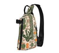 Green Cactus Santa Claus Christmas Diagonally Sling Bag, Crossbody Sling Backpack Shoulder Chest Bag para Mujeres Hombres, Travel Hiking Daypack