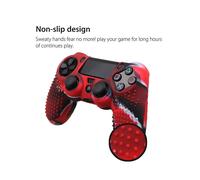 (Green) Camouflage Silicone Rubber Case For PlayStation 4 PS4 Controller Anti-Slip Shockproof Protective Cover Durable Grip