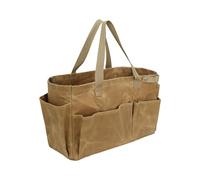 Green Camping Bag, Wet Wax Canvas Tote, Utensils Storage Bag, Camping Tableware Bag, Tool Bag Organizer, Firewood Carrying Bag, Garden Tool Bag Organizer for Camp Cooking Grilling BBQ Outdoor