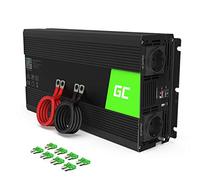 Green Cell® 1500W/3000W 24V a 220V/230V Onda sinusoidal Pura Inversor de Corriente DC AC Power Inverter Transformador de Voltaje para Coche Camion con Puerto USB y Pinzas de conexión a batería