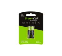 Green Cell 2600mAh 1.2V Paquete de 2 baterías recargables Ni-MH tipo AA, precargadas, batería Mignon, batería HR6, baja autodescarga
