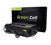 Green Cell® 300W/600W 12V a 220V/230V Onda sinusoidal Pura Inversor de Corriente DC AC UPS Power Inverter Transformador de Voltaje para Coche Camion con Puerto USB y Pinzas de conexión a batería