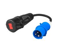Green Cell Adaptador de enchufe rojo 16 A 400 V CEE hembra de 5 pines a azul 16 A 230 V CEE 3P conector IP44 3 x 2,5 mm²