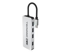 Green Cell Adaptador USB-C HUB 4 en 1, USB-C a 4 puertos USB-A 3.0, carcasa de aluminio, transferencia de datos de hasta 5 Gbps, Plug & Play, distribuidor compatible con MacBook, Dell, Lenovo, HP