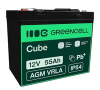 Green Cell AGM Battery Lead Acid 12V 55Ah Maintenance Free for boat and - Battery - 55000 mAh