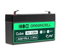 Green Cell AGM 6V 1,2Ah VRLA Batería de Plomo para Cajas y Balanzas | para Juguetes Infantiles, Cortacéspedes, Alarmas, Protección Contra Incendios, Cámaras de Vigilancia y Telecomunicaciones