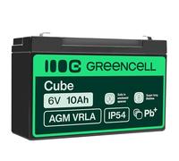 Green Cell AGM 6V 10Ah VRLA Batería de Plomo para Cajas y Balanzas | para Juguetes Infantiles, Cortacéspedes, Alarmas, Protección Contra Incendios, Cámaras de Vigilancia y Telecomunicaciones