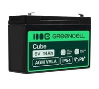 Green Cell Batería AGM VRLA 6V 14Ah - Batería sellada sin Mantenimiento para Sistemas de Alarma, UPS y Dispositivos electrónicos - Alta Durabilidad y Rendimiento confiable