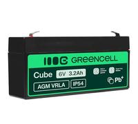 Green Cell AGM 6V 3,2Ah VRLA Batería de Plomo para Cajas y Balanzas | para Juguetes Infantiles, Cortacéspedes, Alarmas, Protección Contra Incendios, Cámaras de Vigilancia y Telecomunicaciones