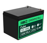 Green Cell AGM AGM08 Batería de Plomo VRLA de 12 V y 14 Ah, batería de Gel, a Prueba de ciclos, Juguete eléctrico, Alarma, Corriente de Emergencia, para niños, Color Negro