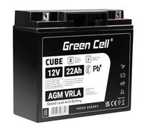 Green Cell® AGM Batería de fieltro VRLA de 12 V 22 Ah, batería de plomo, batería de repuesto, batería de suministro, batería de suministro, resistente a ciclos, sin mantenimiento, UPS carrito de golf,