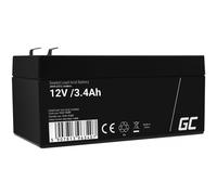 Batería de Plomo de Gel AGM 12 V 3,4 Ah Green Cell batería para SAI batería de Plomo Sealed Lead-Acid Batería VRLA Resistente a ciclos, Sistema de Alarma Juguete Caja pesquera Linterna Linterna