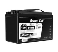 Green Cell Batería AGM VRLA 12V 110Ah - Batería sellada sin Mantenimiento para Sistemas de Alarma, UPS y Dispositivos electrónicos - Alta Durabilidad y Rendimiento confiable