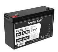 Batería green cell agm 6v 12ah - batería - 12.000 mah ácido plomo sellado (vrla)