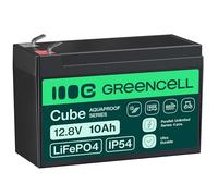Green Cell Batería Cube LiFePO4 10Ah 12,8 V - Batería de fosfato de Litio para autocaravanas, Barcos, Sistemas solares, Sistemas Fuera de Red, con BMS, Ligera y Segura