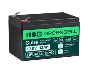 Green Cell Batería Cube LiFePO4 12 Ah 12,8 V - Batería de fosfato de Litio para caravanas, Barcos, Sistemas solares, Sistemas Fuera de Red, con BMS, Ligera y Segura