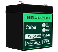 Green Cell Batería de Plomo de Gel AGM 12 V 5,3 Ah para SAI batería de Plomo Sealed Lead-Acid VRLA Resistente a ciclos, Sistema de Alarma Juguete Caja pesquera