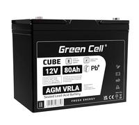 Green Cell Batería Plomo AGM VRLA 80Ah 12V Sin Mantenimiento para Autocaravana, Bote, Carrito de Golf, Fotovoltaico, Solar, Panel Solar, Vehículos eléctricos, ATV, Hogar, Barco