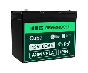 Green Cell Batería Plomo AGM VRLA 80Ah 12V Sin Mantenimiento para Autocaravana, Bote, Carrito de Golf, Fotovoltaico, Solar, Panel Solar, Vehículos eléctricos, ATV, Hogar, Barco